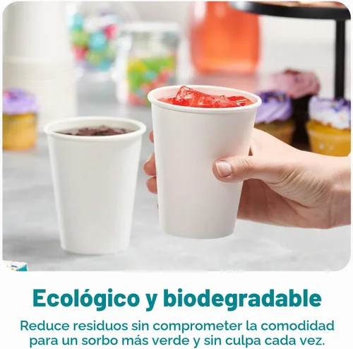 Vista 6 de GUSTO Vasos de papel blanco desechables de 12 oz [100 unidades] Tazas de café caliente