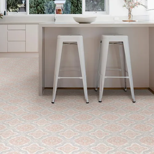 Vista 6 de FloorPops FP3566 Cecilia - Azulejos adhesivos para suelo Peel Stick, blanco y blanco roto