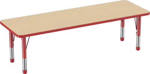 Vista 67 de FDP - Mesa rectangular para actividades escolares y aulas (24 x 36 pulgadas), patas gruesas para niños pequeños, altura ajustable de 15 a 24