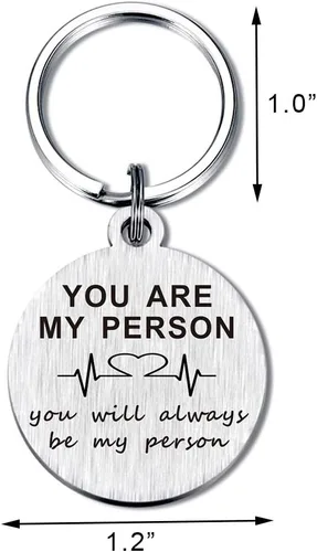 Vista 3 de Llavero con texto en inglés "You are My Person Gifts para mujeres, adolescentes, niñas, mejores amigas, cumpleaños, San Valentín