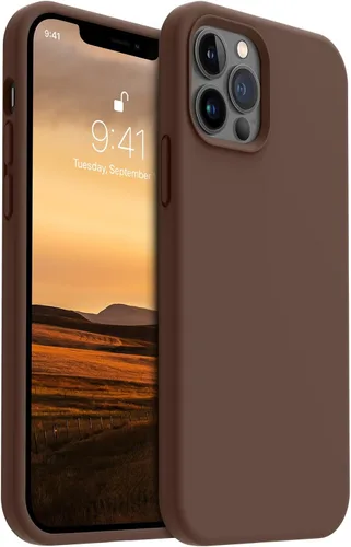 Vista 14 de AOTESIER - Funda a prueba de golpes diseñada para iPhone 12 Pro Max, funda de silicona líquida con [forro de microfibra suave antiarañazos]