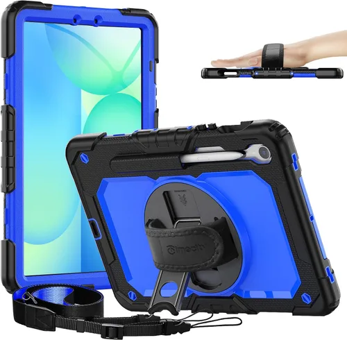 Vista 28 de Timecity - Funda protectora resistente para Samsung Galaxy Tab S10 Lite, S10 FE, S9 FE 5G, S9, 10.9 y 11 pulgadas, con protector de pantalla, Negro