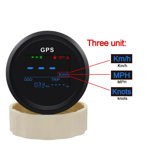Vista 2 de Geloo Velocímetro digital GPS de 52 mm 2" MPH, impermeable, ajustable, para auto, barco, motocicleta, con antena GPS, protección antiempañamiento