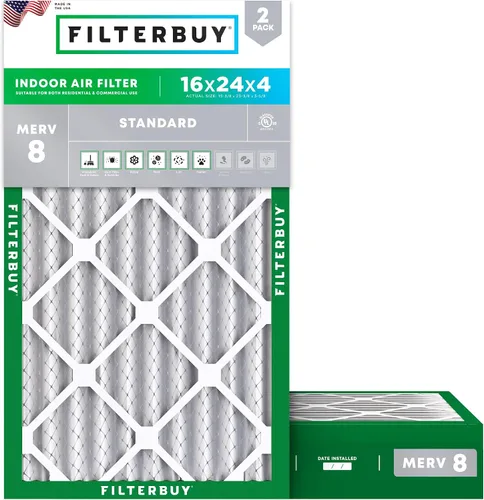 Vista 22 de Filterbuy Filtro de aire MERV 8 de 8 x 14 x 1 pulgadas para defensa contra el polvo y las alergias (paquete de 2), filtros electrostáticos plisados