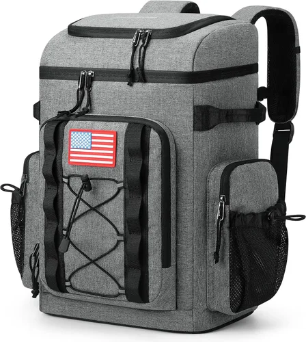 Vista 17 de Maelstrom 35/50 Can Insulated Backpack Cooler, Leakproof Soft Lunch Ice Bag Negro