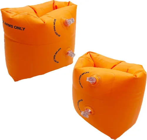 Vista 7 de Flotadores inflables de brazo para niños pequeños, alas de agua inflables para niños, bandas flotantes de brazo azules para natación para niños