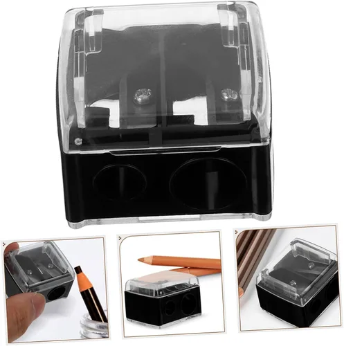 Vista 2 de minkissy Sacapuntas para la pluma de la ceja mini sacapuntas agujero doble para cosméticos