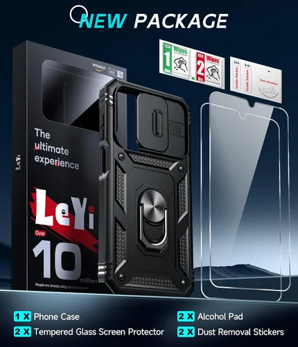 Vista 8 de LeYi Funda para Samsung Galaxy A15-5G: Funda para teléfono Galaxy A15 5G con protector de pantalla