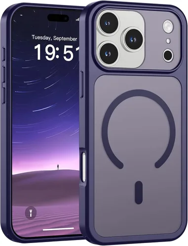Vista 56 de SUPFINE Funda magnética para iPhone 11 Pro Max (compatible con MagSafe) (protección contra caídas de grado militar), delgada, translúcida mate, a
