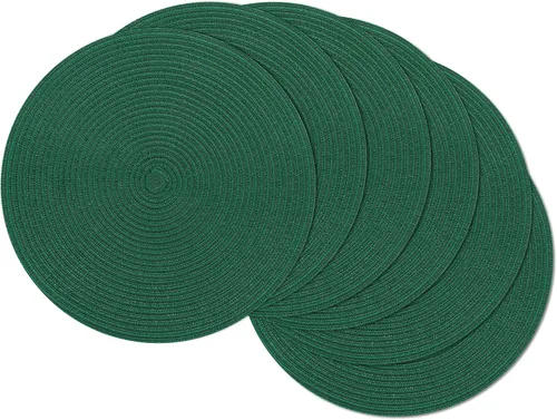 Vista 16 de SHACOS Juego de 4 manteles individuales redondos lavables de 15 pulgadas, de algodón, poliéster, trenzados, para mesa de comedor, boda, decoración