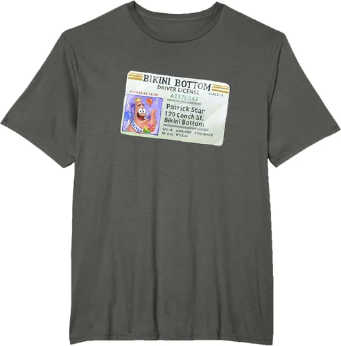 Vista 7 de SpongeBob SquarePants Camiseta con logotipo de Patrick Star Driver License King, Negro