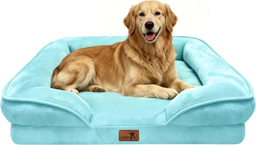 Vista 45 de Spotted Play Cama ortopédica para perros con lados, sofá cama para perros pequeños, sofá cama de espuma de apoyo para mascotas con funda extraíble