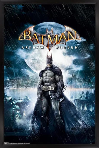 Vista 9 de Trends International DC Comics VIdeo Game - Arkham Asylum - Póster de pared de arte clave, 14.725 x 22.375 pulgadas, versión enmarcada de madera