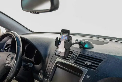 Vista 2 de ARKON Mounts - Soporte de teléfono para parabrisas o tablero de automóvil, ajuste universal para teléfono, ángulo ajustable, fuerte succión