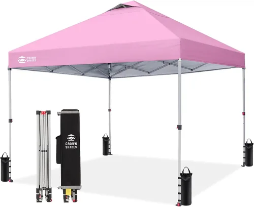 Vista 23 de CROWN SHADES Toldo desplegable de 8 x 8 pulgadas, tienda de campaña de playa con instalación CenterLok de un empuje, parasol fácil para exteriores