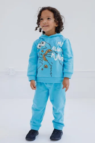 Vista 2 de Sesame Street Elmo Cookie Monster - Conjunto de sudadera con capucha y pantalones para niños pequeños