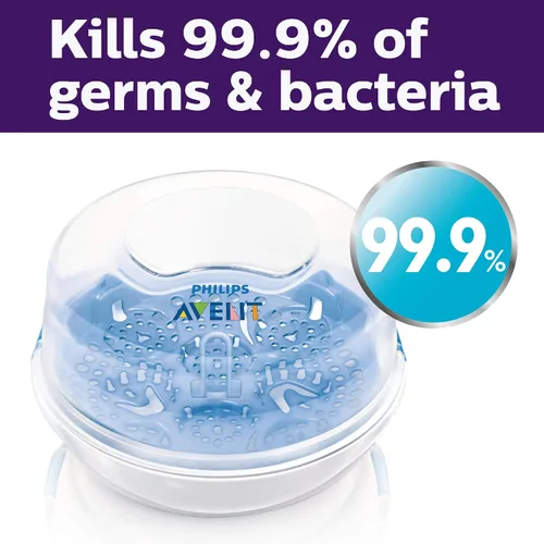 Vista 3 de Philips AVENT Esterilizador de vapor para microondas para biberones, chupetes, tazas y más, SCF281/05 (paquete de 3)