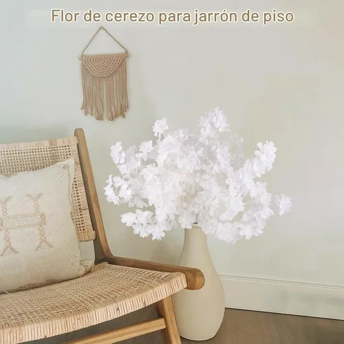 Vista 8 de Pusuny Decoración de Ramas Artificiales Falsas de Flor de Cerezo, 35 Pulgadas para Jarrón Alto de Piso Utilizado como Decoración del Hogar de Boda