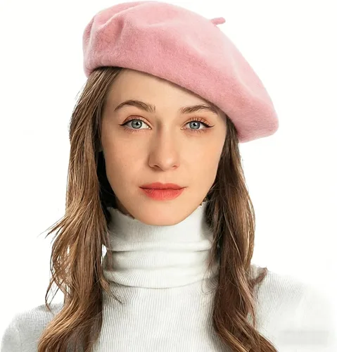 Vista 16 de ZLYC Boina Francesa de Lana Sombrero Color Sólido Gorra Boina para Mujeres y Niñas Amarillo básico