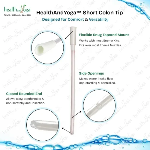 Vista 3 de SoulGenie HealthAndYoga™ Suministros de enema - 5.9 in sin molestias, puntas de colon de grado médico - Extremo redondeado flexible para inserción