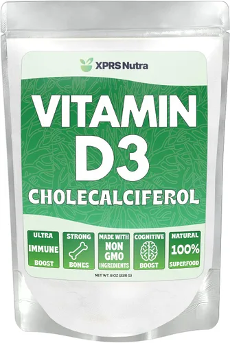 Vista 8 de XPRS Nutra Vitamina D3 en polvo (colecalciferol) - VIT D sin sabor para huesos e inmunidad - Vitamina para la función muscular - Suplementos