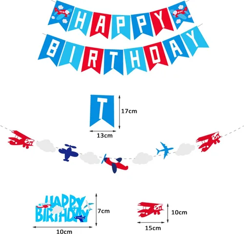 Vista 2 de Cartel de cumpleaños de avión de avión, aviador, aviación, cumpleaños, temática de arriba y fuera, cartel de fiesta para niños, suministros de baby