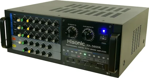 Vista 3 de Hisonic Amplificador de mezcla de karaoke MA-3800K de doble canal, 760W