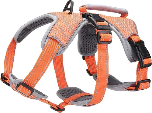 Vista 9 de Arnés de perro multiusos con soporte, arnés reflectante a prueba de escapes sin tirones ajustable con asa duradera, arnés para caminar para perros