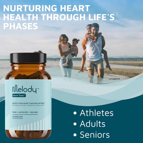 Vista 8 de Melody Heart Tune - Suplementos de apoyo para la presión arterial 4 en 1 - Nattokinase 2,400 FU, hongo Reishi y espino - Suministro de 2 meses