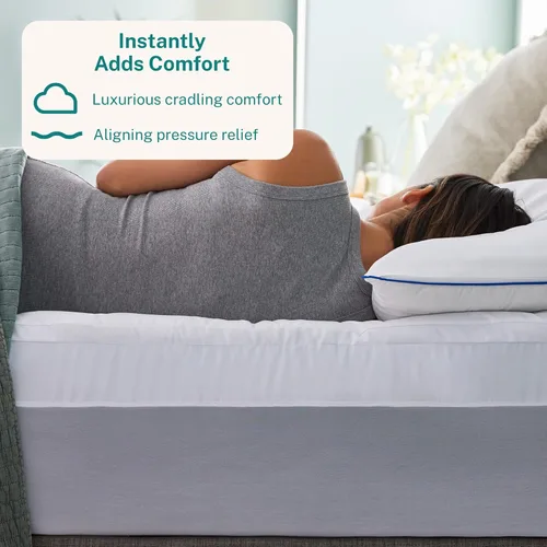 Vista 2 de Sleep Innovations Top de colchón enrevesado, color blanco. completo, Blanco, King