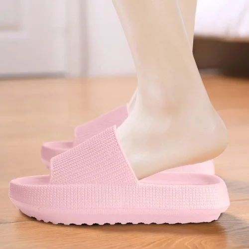Vista 6 de Sandalias de nube para niños, niñas, niños, pantuflas de ducha y baño, cómodas pantuflas antideslizantes de suela gruesa para verano, zapatos