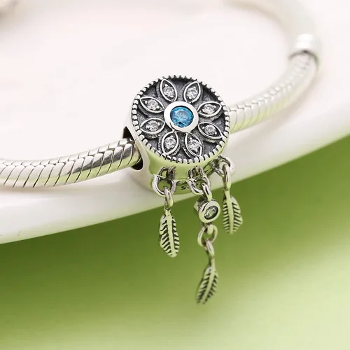 Vista 3 de SOUKISS Colgante de plata de ley 925 con diseño de atrapasueños, para pulsera europea, collar