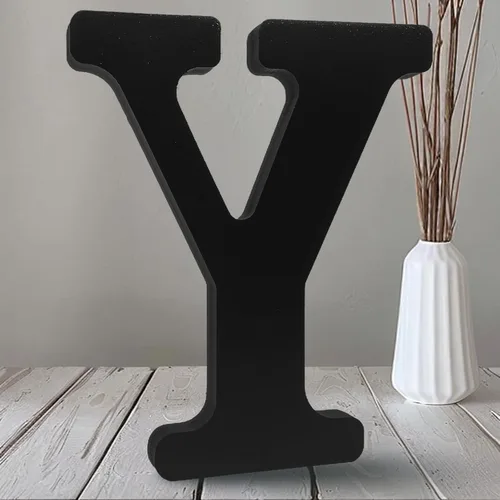Vista 32 de AOCEAN Letras de madera negra de 10 pulgadas, letras de madera sin terminar para Halloween, letras decorativas de pie, rebanadas, decoración