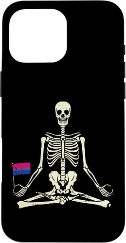 Vista 18 de Funda de regalo para iPhone 13 Pro Skeleton Yoga Namaste Bisexual Pride Flag Yogi LGBTQ Bi