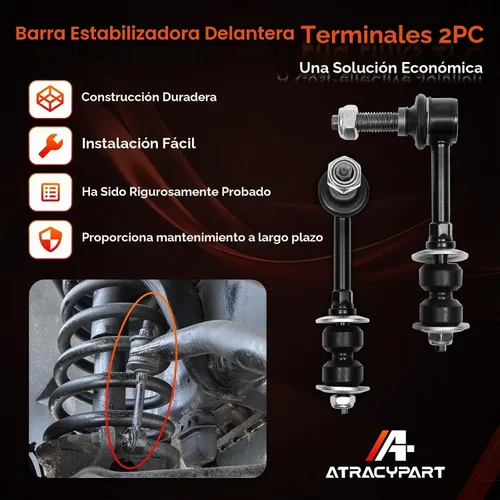 Vista 4 de Enlace estabilizador de barra antirrollido frontal 2 piezas izquierda y derecha 4WD, compatible con Ram 1500 2006-2008, Ram 2500 2006-2009, Ram 3500