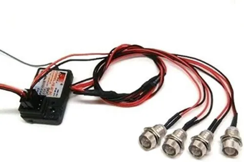 Vista 4 de ShareGoo - Kit de faros delanteros LED de 4 LED, accesorios compatibles con Traxxas HSP Tamiya Redcat RC4WD Axial SCX10 1/10 1/12 RC Car Truck Tank