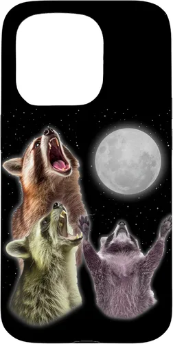 Vista 14 de Funda para iPhone 16 3 mapache luna aullando divertido mapache animal amante zoólogo