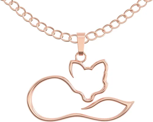 Vista 3 de Happy Kisses Collar de zorro Colgante con mensaje "Stay Clever" Bonito regalo para cualquier mujer o niño que ama a los zorros, 18", Metal