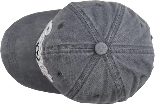 Vista 4 de MANMESH HATT Gorra de béisbol para mamá de fútbol desgastada, ajustable lavado bordado para el sol para mamá