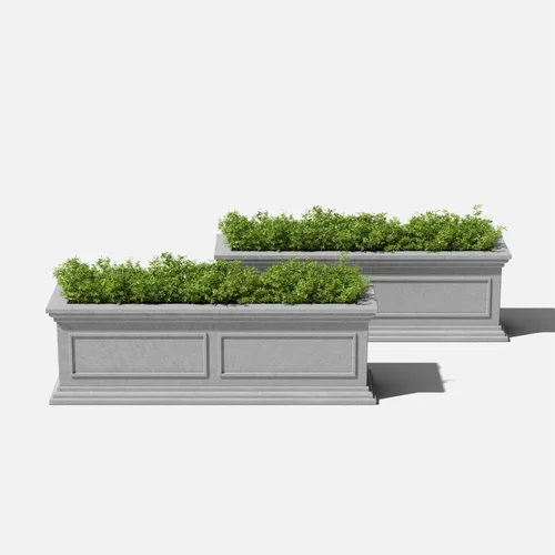 Vista 8 de Veradek Brixton - Maceta de plástico para ventana, maceta rectangular grande para balcón, alféizar de ventana al aire libre, resistente a las Gris