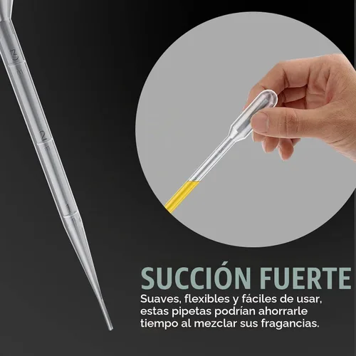 Vista 4 de 20 piezas de pipetas de transferencia de plástico desechables de 3 ml con cuentagotas calibrado para experimentos científicos, arte y bricolaje
