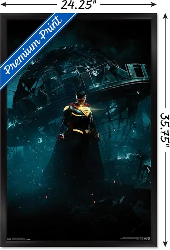 Vista 3 de Trends International DC Comics VIdeo Game - Injustice: Gods Among Us 2 - Póster de pared de Superman Key Art, 22.375 x 34 pulgadas, versión Versión