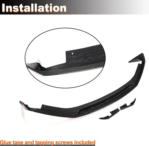 Vista 6 de Borde de parachoques delantero de fibra de carbono para Subaru BRZ Coupé de 2 puertas 2019-2021 Protector divisor de alerón de barbilla de salida