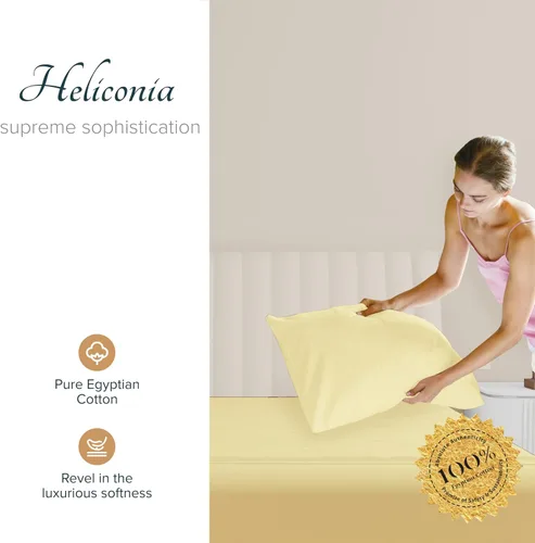 Vista 3 de Carressa Linen Juego de 2 fundas de almohada 100% de algodón egipcio de la serie 1500 de lujo tamaño estándar/Queen (beige), suaves como la seda