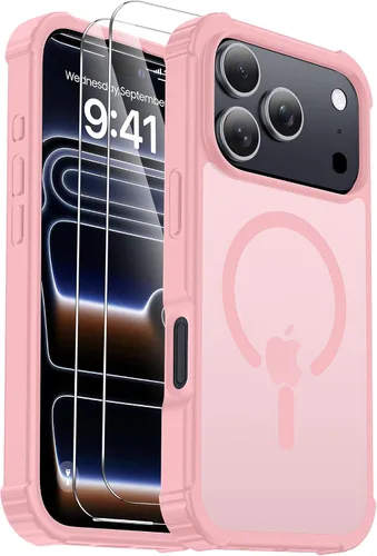 Vista 16 de Funda para iPhone Air [compatible con MagSafe] [2 protectores de pantalla] [prueba de caídas de grado militar] Funda magnética resistente