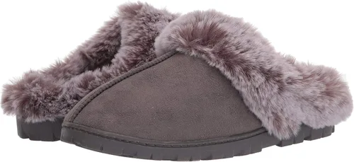 Vista 13 de Jessica Simpson. - Zueco de piel sintética para mujer, pantuflas cómodas y peludas para interiores con espuma viscoelástica.