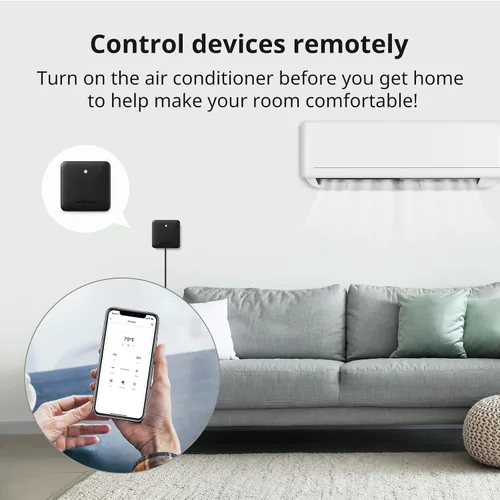 Vista 5 de SwitchBot Hub Mini control remoto inteligente - Control remoto universal IR, WiFi IR Blaster para TV, aire acondicionado, compatible con Alexa