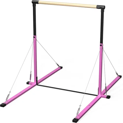 Vista 4 de Barra de kip ajustable Pro Gen 4 de Pro Model con cable de acero inoxidable soporta equipo de gimnasia de barra horizontal