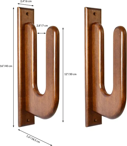 Vista 2 de TESLYAR Soporte de pared para tabla de surf, estante de madera para almacenamiento en pared, ganchos de madera maciza para tabla de surf, tabla
