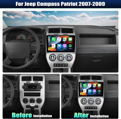 Vista 2 de [4+128G] Android 15 Radio de coche estéreo para Jeep Compass Patriot 2007-2009 Radio de coche de 10.1 pulgadas con Carplay inalámbrico y Android